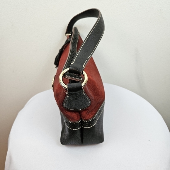 Vtg Dooney & Bourke Leather Two Tone Women's Shoulder Bag Purse-Brown (J7407543) - Picture 5 of 12